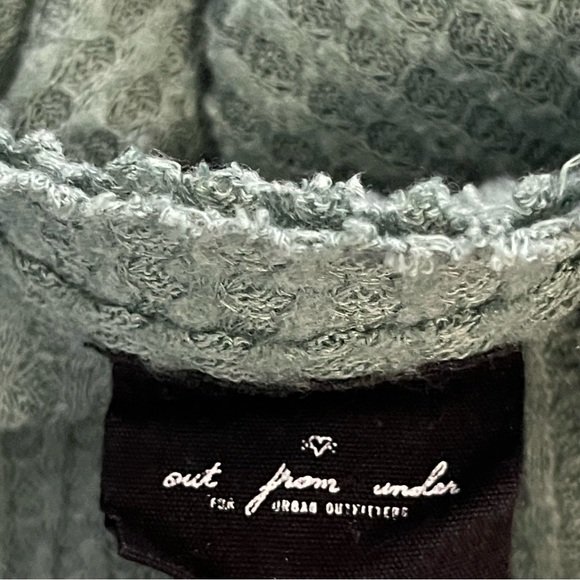 URBAN OUTFITTERS OUT FROM UNDER Green Waffle Cardigan Button Down JOJO - Picture 10 of 12